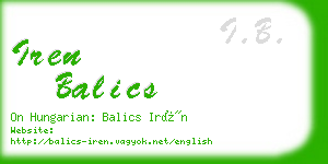 iren balics business card